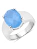 Xen Ring "Chalcedon dyed blue 925 Sterlingsilber" in Blau