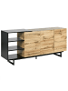 Beliani Sideboard FIORA in Braun/Schwarz - (W) 160 x (H) 75 x (L) 40 cm