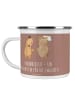 Mr. & Mrs. Panda Becher 40. Hochzeitstag Rubinhochzeit mit Spruch in Braun Pastell