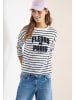 Cecil 3/4-Arm Shirt mit Wording Artwork in Blau