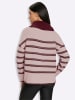 Heine Rollkragen-Pullover in rosé-bordeaux-geringelt