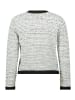 BETTY & CO Strick-Cardigan mit Fransen in Weiß/Schwarz