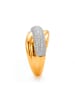 Luxenter ring with brilliant-cut zirconia and 18-K yellow gold finish - Samoi