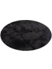 Snapstyle Hochflor-Teppich Livorno Rund in schwarz