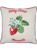 Greengate Kissen BERRY SWEET MOMENTS Sand mit ERDBEEREN Gestickt 40x40