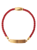 Adeliás Damen Armband – Armreif aus Leder 17 cm in rot
