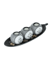 relaxdays Teelichthalter in Grau/ Schwarz - (B)40,5 x (H)10 x (T)14,5 cm