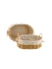 COFI 1453 2-teiliges Brotkorb-Set mit Blumenmuster in Beige