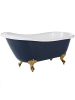 Beliani Freistehende Badewannen CAYMAN in Blau/Weiß/Gold - (W) 76 x (H) 76 x (L) 170 cm