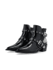 Bianco Stiefeletten mit Schnallen in BlackPatent