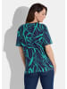 GOLDNER Kurzgröße:  Shirt in marine / türkis / gemustert
