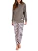 NORMANN Frottee Pyjama Schlafanzug Bündchen und Herz - 49915 in grau