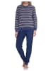 NORMANN Frottee Schlafanzug langarm Pyjama Bündchen - 82768 in navy