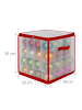 relaxdays Weihnachtskugel-Aufbewahrungsbox in Transparent/ Rot - (B)36 x (H)36 x (T)36 cm