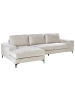 Beliani Ecksofa KIRUNA in Beige/Schwarz - (W) 290 x (H) 86 x (L) 148 cm rechtsseitig