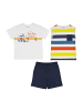 Mayoral Sommerset T-Shirt & Top & Shorts 3-teilig in grapefruit