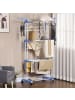 HOMCOM Wäscheständer in Blau & Weiß 73L x 64B x 177H cm