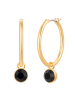 Lulu & Jane Creolen aus Messing mit Glaskristall in gelbgold