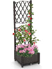 COSTWAY Blumenkasten mit Rankgitter 40x40x122cm in Braun