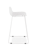 KADIMA DESIGN Sitzhocker Kunststoff mit niedriger Rückenlehne, 66 cm Sitzhöhe in Weiß