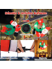 COSTWAY 120cm LED Weihnachtsmann mit Kranz in Rot