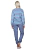 NORMANN Frottee Schlafanzug Bündchen Streifen - 81773 in blau