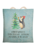 Mr. & Mrs. Panda Tasche Pinguin Weihnachtsbaum mit Spruch in Eisblau