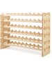 COSTWAY Weinregal Holz stapelbar 101 x 29 x 73 cm in Braun