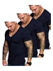 Amaci&Sons Herren 3er-Pack T-Shirts 3. EUGENE in (3x Navyblau)