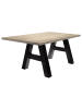 58 aufm Kessel ESSZIMMERTISCH Elia 8 160 x 90 x 75 Esstisch Schwarzstahl/Eiche Sägerau