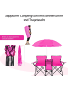 COSTWAY 2-Sitzer Campingstuhl mit Sonnenschirm in Rosa