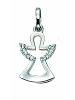 Adeliás Damen 925 Silber Charms Anhänger Engel mit Zirkonia in silber