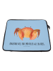 Mr. & Mrs. Panda Laptop Tasche Sternzeichen Krebs mit Spruch in Blau Pastell