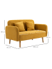 HOMCOM Sofa-130B x 70T x 80H cm-Natur+Gelb