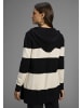 Laura Scott Kapuzenstrickjacke in schwarz-sand-gestreift