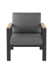 home24 Loungesessel Aviel in Anthrazit / Braun