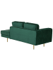 Beliani 3-tlg Chaiselongue MIRAMAS in Grün/Gold linksseitig