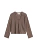 Marc O'Polo V-Neck-Pullover oversize in Chalky Brown