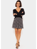 SASSYCLASSY Plissee-Rock mit Print in Schwarz