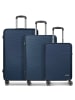 Franky Dallas 3.0 4 Rollen Kofferset 3-teilig mit Dehnfalte in dark blue
