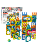 LEAN TOYS Set mit magnetischen Bausteinen, Kugelbahn, bunt, 98-teilig.