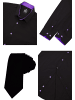 Rusty Neal Hemd mit Krawatte 2er Set in Schwarz / Lila