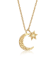 Elli Halskette 925 Sterling Silber Halbmond, Sterne, Stern in Gold