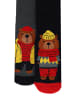 Yuhu Jungen Stoppersocken 2 Paar rutschfest Bär Motiv in Schwarz