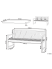 Beliani Gartenbank VIVARA in Braun/Weiß/Blau - (W) 160 x (H) 88 x (L) 61 cm
