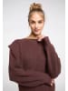 IZIA Damen Grobstrick Pullover in Braun