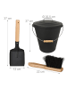 relaxdays 3-tlg. Ascheeimer Set in Schwarz - 24 Liter