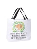 Mr. & Mrs. Panda Shopping Bag Hund Blumen mit Spruch in Weiß