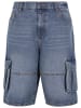 Urban Classics Jeans Shorts in mid deep blue washed