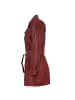 MADDOX Leder-Trenchcoat Lammnappa in Dunkelrot